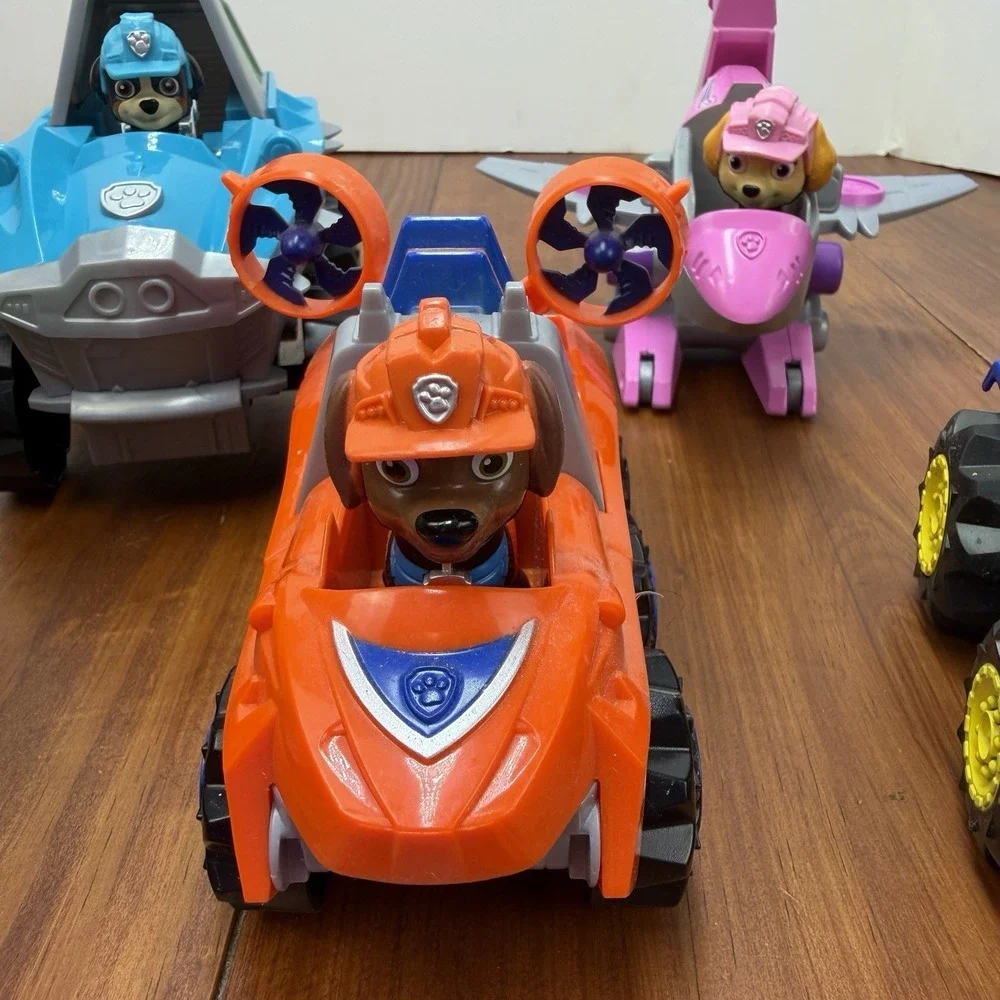 PAW Patrol Dino Rescue Lot Deluxe Vehicles Figures Chase Marshall Skye Rex Zuma